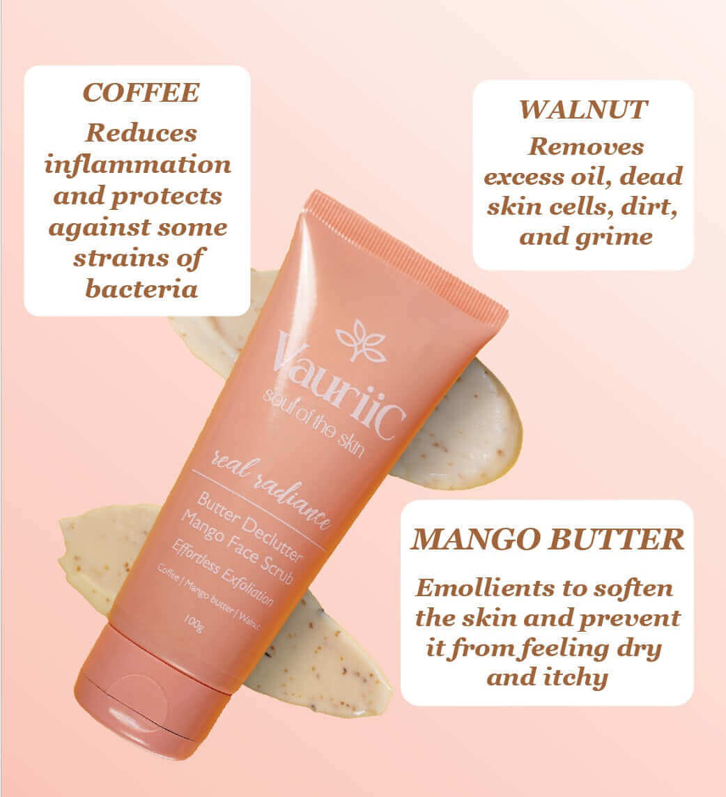 Coffee & Walnut De Tan Mango Face Scrub | VauriiC